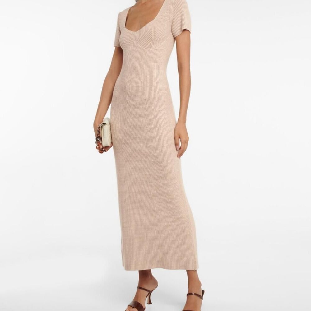 Staud Women's Tan and Cream Dress